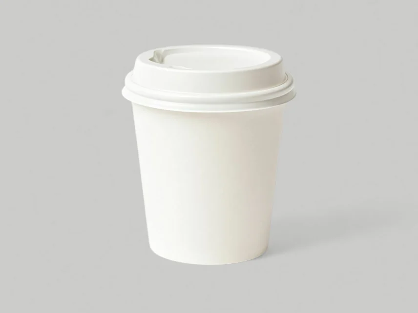 اكواب ورقية أبيض بغطاء منفصل 8 oz