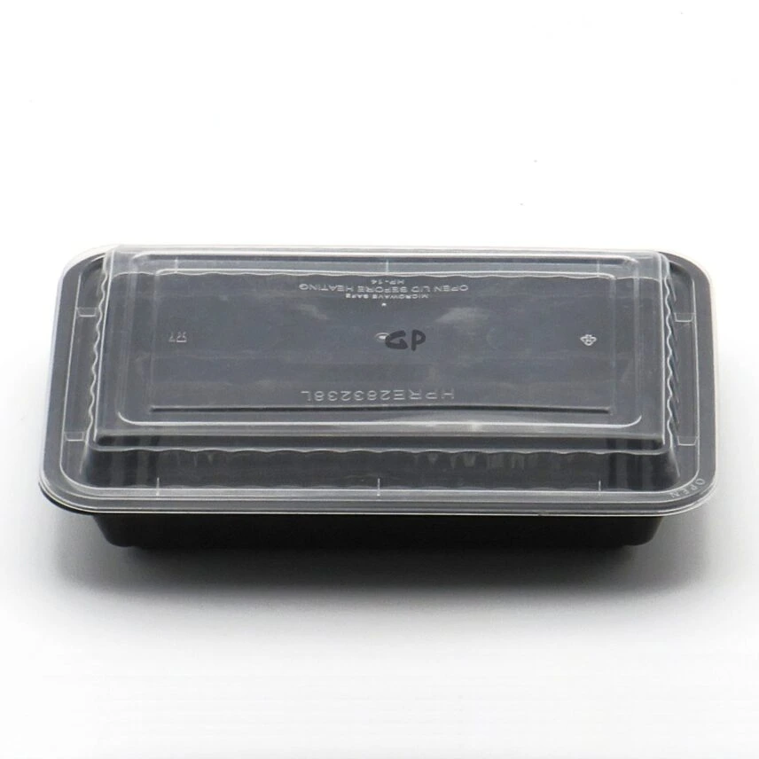 صحون مستطيل اسود مع الغطاء 32 oz