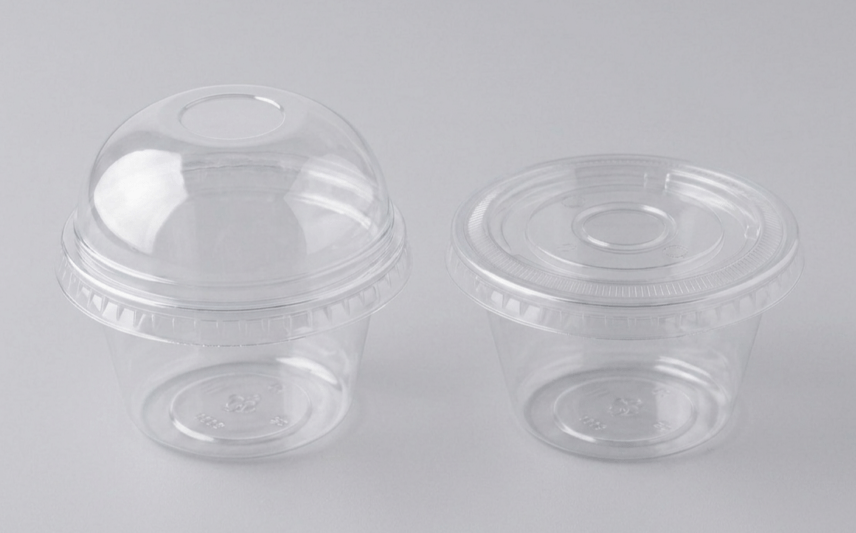 علب جاسكوا دائرية شفاف غطاء منفصل  200 جم