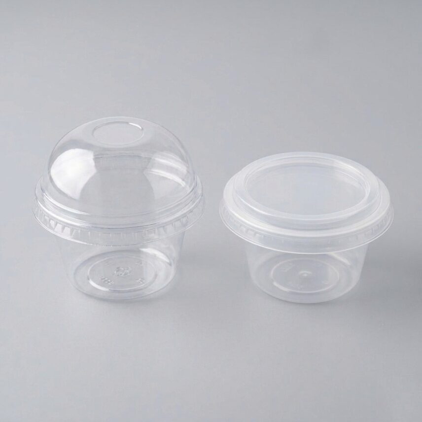 علب جاسكوا دائرية شفاف غطاء منفصل  200 جم