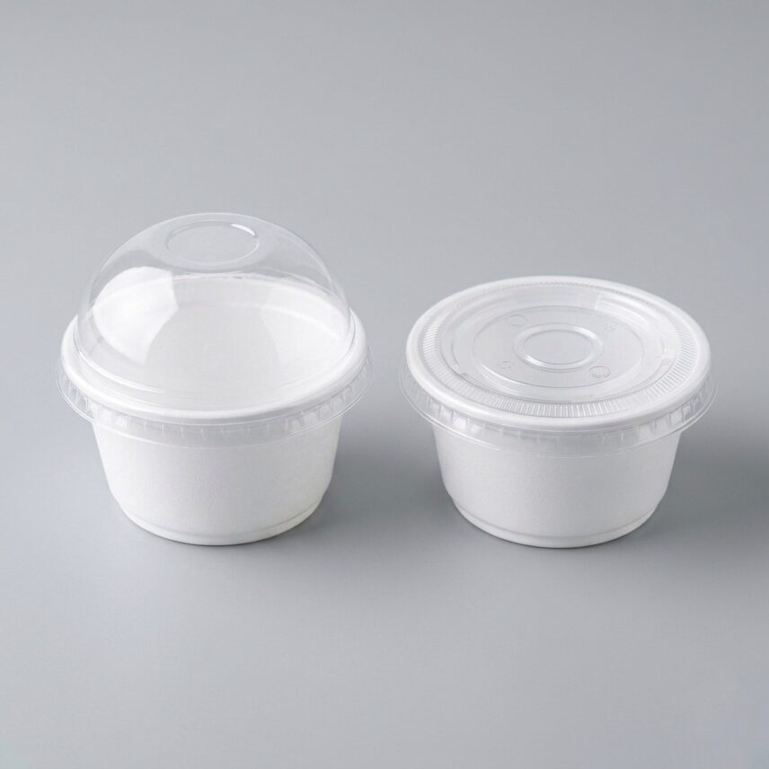 علب جاسكوا دائرية ابيض غطاء منفصل  200 جم