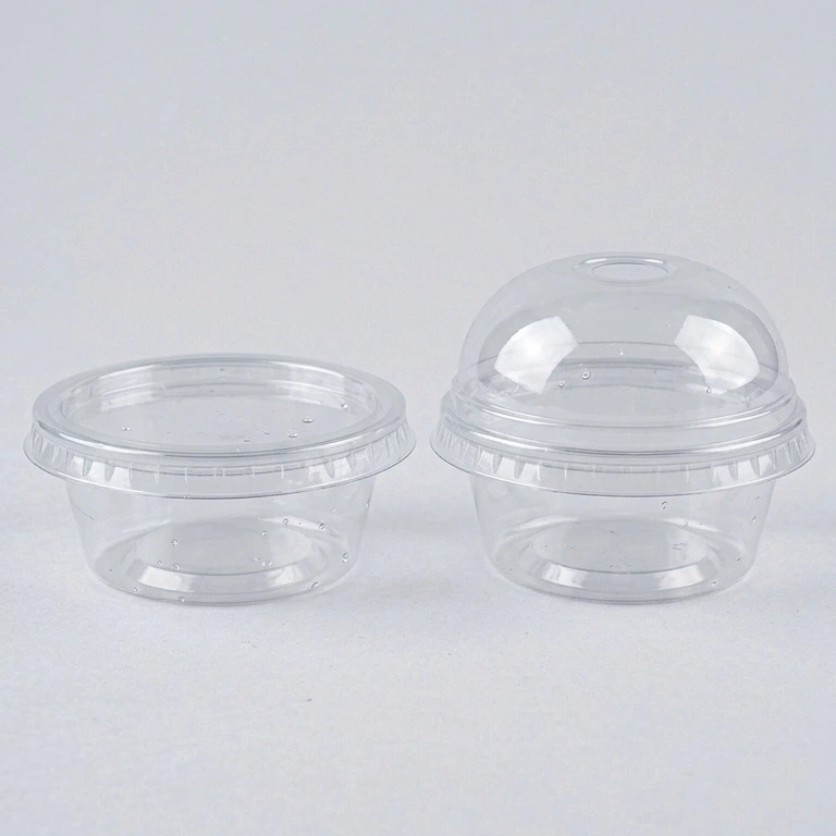 كاسات كورنو ايسكريم شفاف غطاء منفصل (مسطح - قبة) مقاس 5 OZ