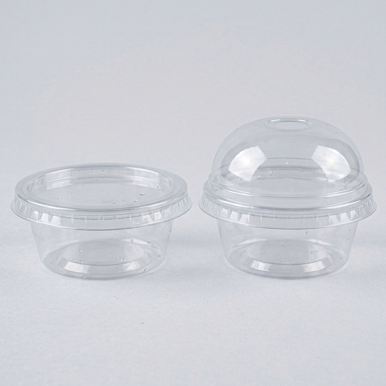 كاسات كورنو ايسكريم شفاف غطاء منفصل (مسطح - قبة) مقاس 5 OZ